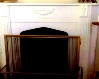 White, full-size faux fireplace