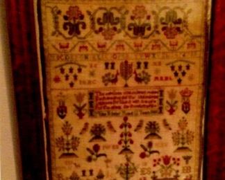 Antique framed & dated sampler