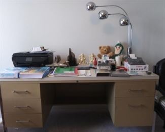office desk, printer, office supplies