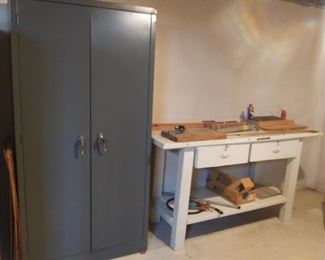 locking storage cabinet- workbench