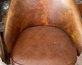 Leather dining chairs! Comfy and sturdy. 