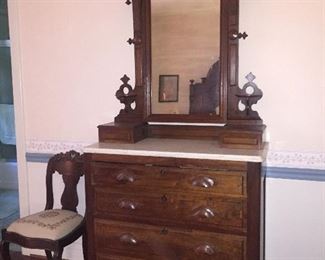Antique Eastlake Dresser with Marble Top