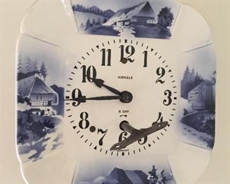 Decorated Porcelain Wall Clock(Key Wind)