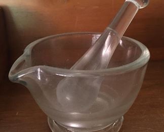 Glass Mortar and Pestle