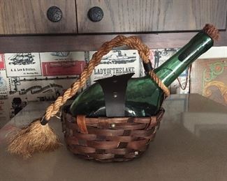 Wicker Bottom Wine Bottle