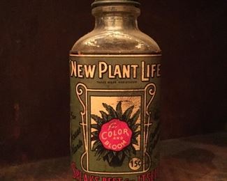 Old Paper Label New Plant Life Bottle