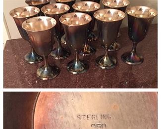 12 Sterling Goblets