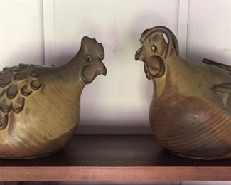Figural Hen and Rooster