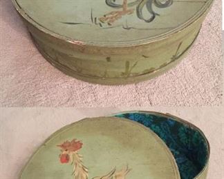 Rooster Painted Cheese Box