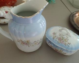 Old Ironstone Pitcher and Covered Dish(Johnson Brothers)