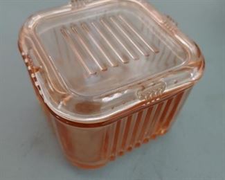 Pink Depression Refrigerator Dish