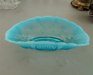 Blue Carnival Glass Bowl