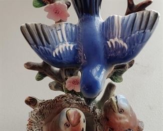 Porcelain Blue Bird Figurine