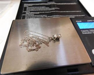 White Gold Necklace and Pendant