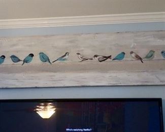 Cute Wood Birds on a Wire