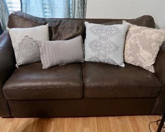 Faux Leather Love Seat