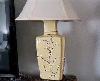 Vintage Oriental Raised Flower Lamps