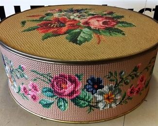 Faux Needlepoint Sewing Tin