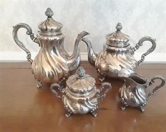 Sterling silver four piece coffee and tea service