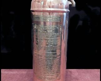 Copper and Brass Fire Extinguisher manufactured by Miller-Peerless MFG. 