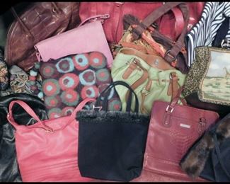  Handbags and Purses including a Paola Del Lungo handbag from Italy.