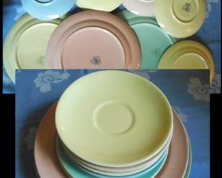  "Lu - Ray Pastels" Plates. Made in U.S.A. 