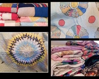 Vintage Quilts and Quilt Pieces. More than 20 Quilts .
