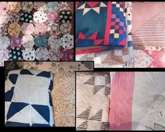 Sampling of Quilts. Hand and Machine sewn. 