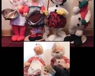 Large  Vintage Christmas Figures. Some up to 27" tall.   