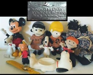 Vintage Peanuts, Mickey Mouse and others.