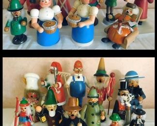  Wooden Christmas Figures. Most are from Germany.