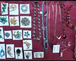 Vintage and Modern Earrings and Necklaces.