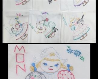 Sample of some of the Hand Embroidery Kitchen Towels.