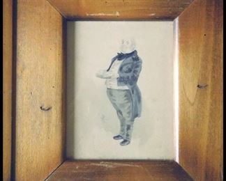 Framed "Haunted Man" Antique Etching.