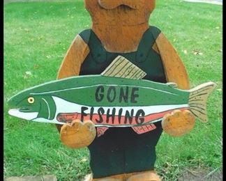  Gone Fishing  Wooden Sign.