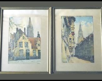 Two Framed Watercolors by Mars.