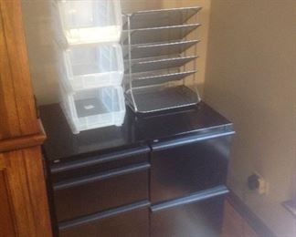 Black metal file cabinets....15" wide x 21" deep x 28 high