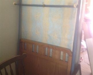Twin bed with mattress and box spring and rails...measures 38" wide x 38" high..presale $75