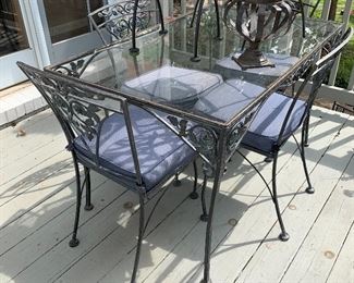 Glass top outdoor patio set