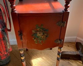 Old smokers table with original copper box. 
