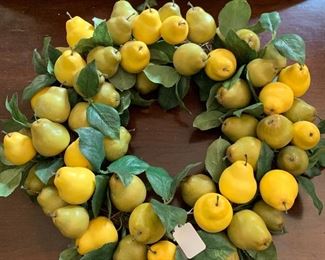 Lemon and Pear Wreath for any door, wall, or looks beautiful on its own as a centerpiece