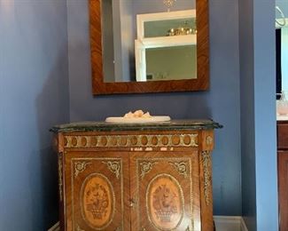 Bathroom vanity with mirror.   Base measures 42 w x 36 d x 34 t.