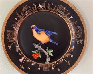 Set of three painted chinoiserie plates from Shubert Design.