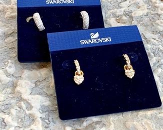 Swarovski earrings.