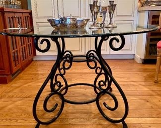 Bistro table with iron base.
