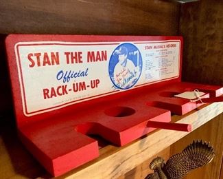 Signed Stan the Man baseball rack.