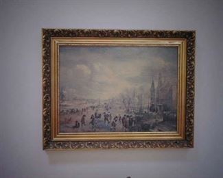 Framed print, winter scene