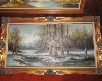 framed original oil painting