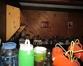 plenty of bar ware and accessories