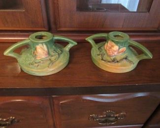 Roseville candleholders